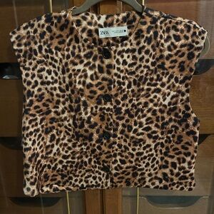 Zara Animal Print Sleeveless Vest